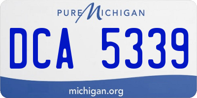 MI license plate DCA5339