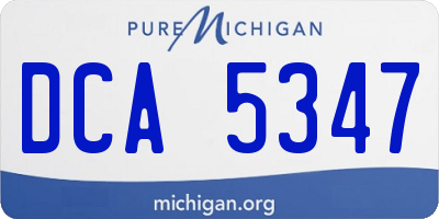 MI license plate DCA5347