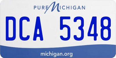 MI license plate DCA5348