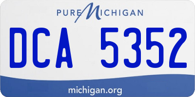 MI license plate DCA5352