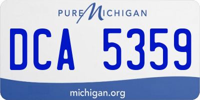 MI license plate DCA5359