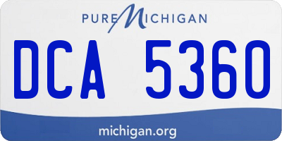MI license plate DCA5360