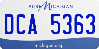 MI license plate DCA5363