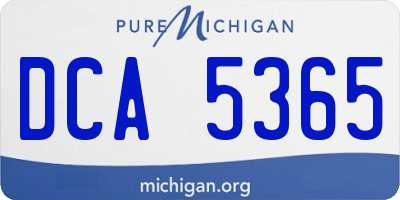 MI license plate DCA5365