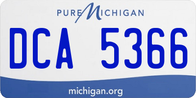MI license plate DCA5366