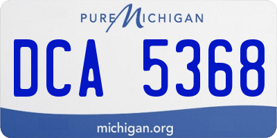 MI license plate DCA5368
