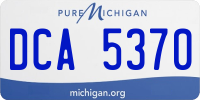 MI license plate DCA5370