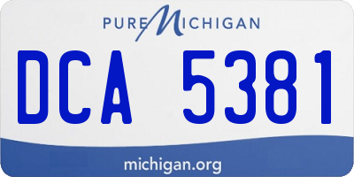 MI license plate DCA5381