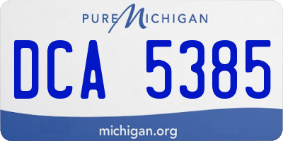 MI license plate DCA5385