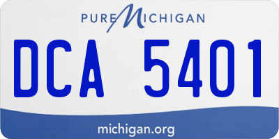 MI license plate DCA5401