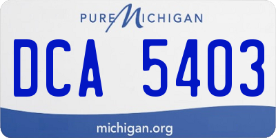 MI license plate DCA5403