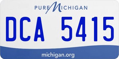 MI license plate DCA5415