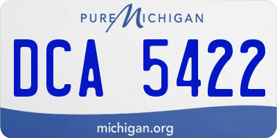 MI license plate DCA5422