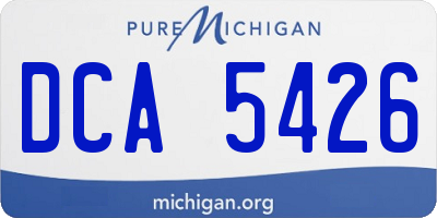 MI license plate DCA5426