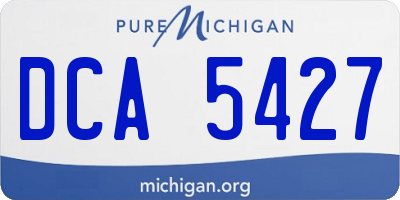 MI license plate DCA5427