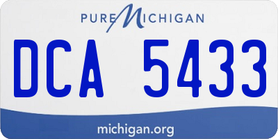 MI license plate DCA5433