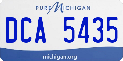 MI license plate DCA5435