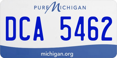 MI license plate DCA5462