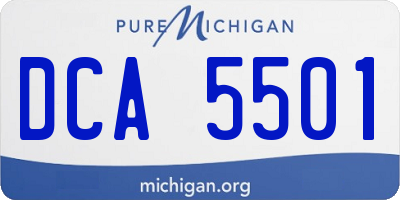 MI license plate DCA5501