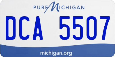 MI license plate DCA5507