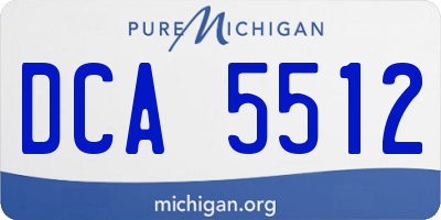 MI license plate DCA5512