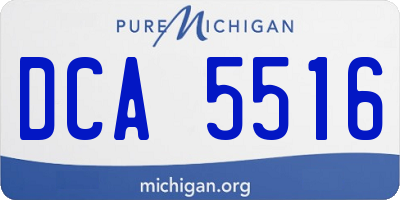 MI license plate DCA5516