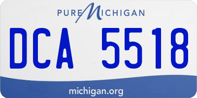 MI license plate DCA5518
