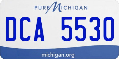 MI license plate DCA5530