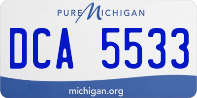 MI license plate DCA5533