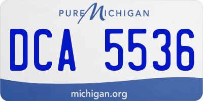 MI license plate DCA5536