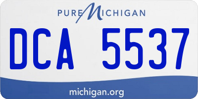 MI license plate DCA5537