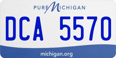 MI license plate DCA5570