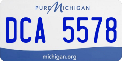 MI license plate DCA5578