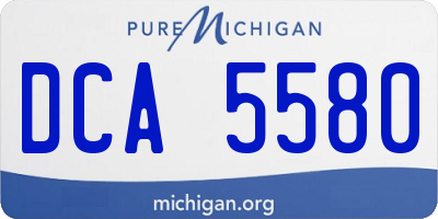 MI license plate DCA5580