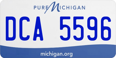 MI license plate DCA5596