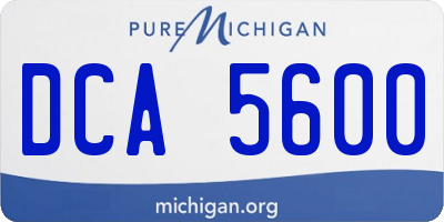 MI license plate DCA5600