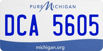 MI license plate DCA5605