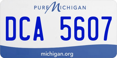 MI license plate DCA5607