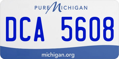 MI license plate DCA5608