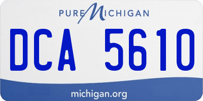 MI license plate DCA5610