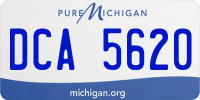 MI license plate DCA5620