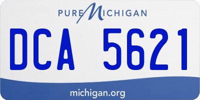 MI license plate DCA5621