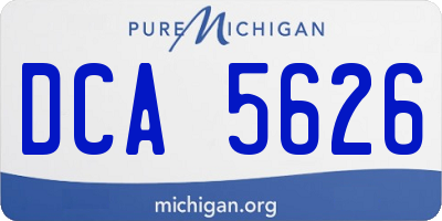 MI license plate DCA5626