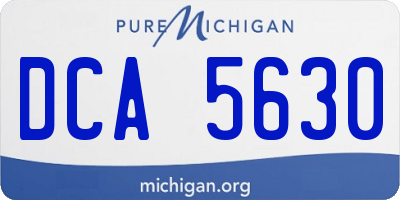 MI license plate DCA5630