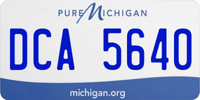 MI license plate DCA5640