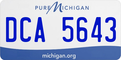 MI license plate DCA5643