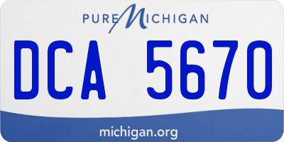 MI license plate DCA5670