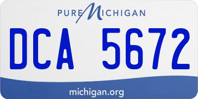 MI license plate DCA5672