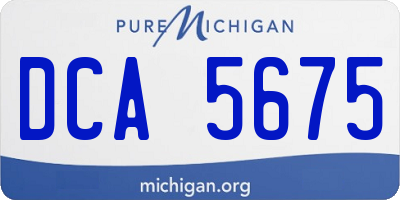 MI license plate DCA5675