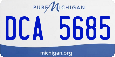 MI license plate DCA5685
